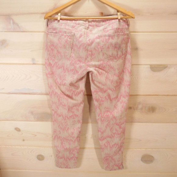 American Eagle Womens Jeggings Sz 8 Pink Stretch Jeans Inseam 26.5" Zip Cuff - Picture 3 of 8